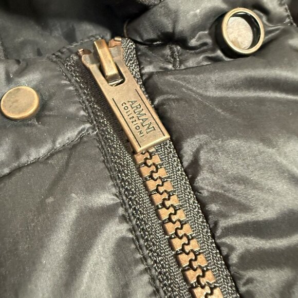 Armani Collezioni Black Mao Neck Down Quilted Jacket - Picture 8 of 12